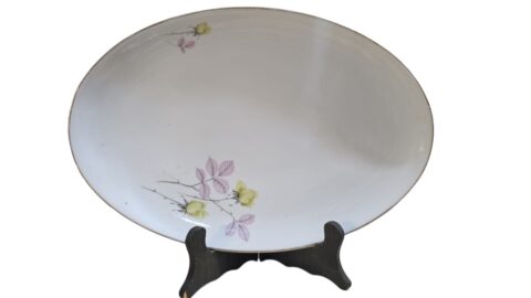 Travessa porcelana São João Recife, motivos florais