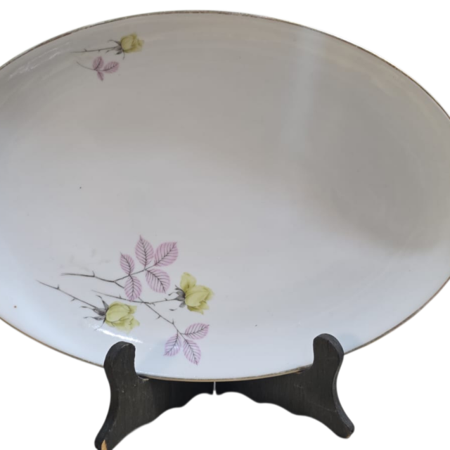 Travessa porcelana São João Recife, motivos florais