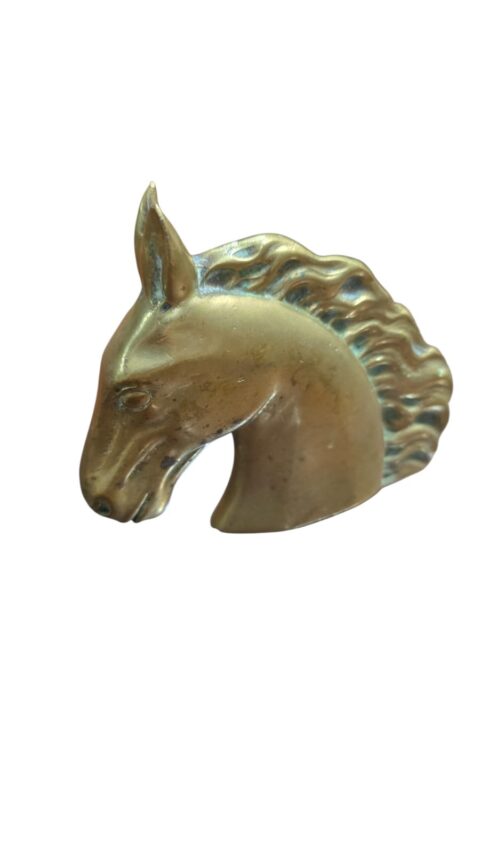 Pesado busto de cavalo de bronze