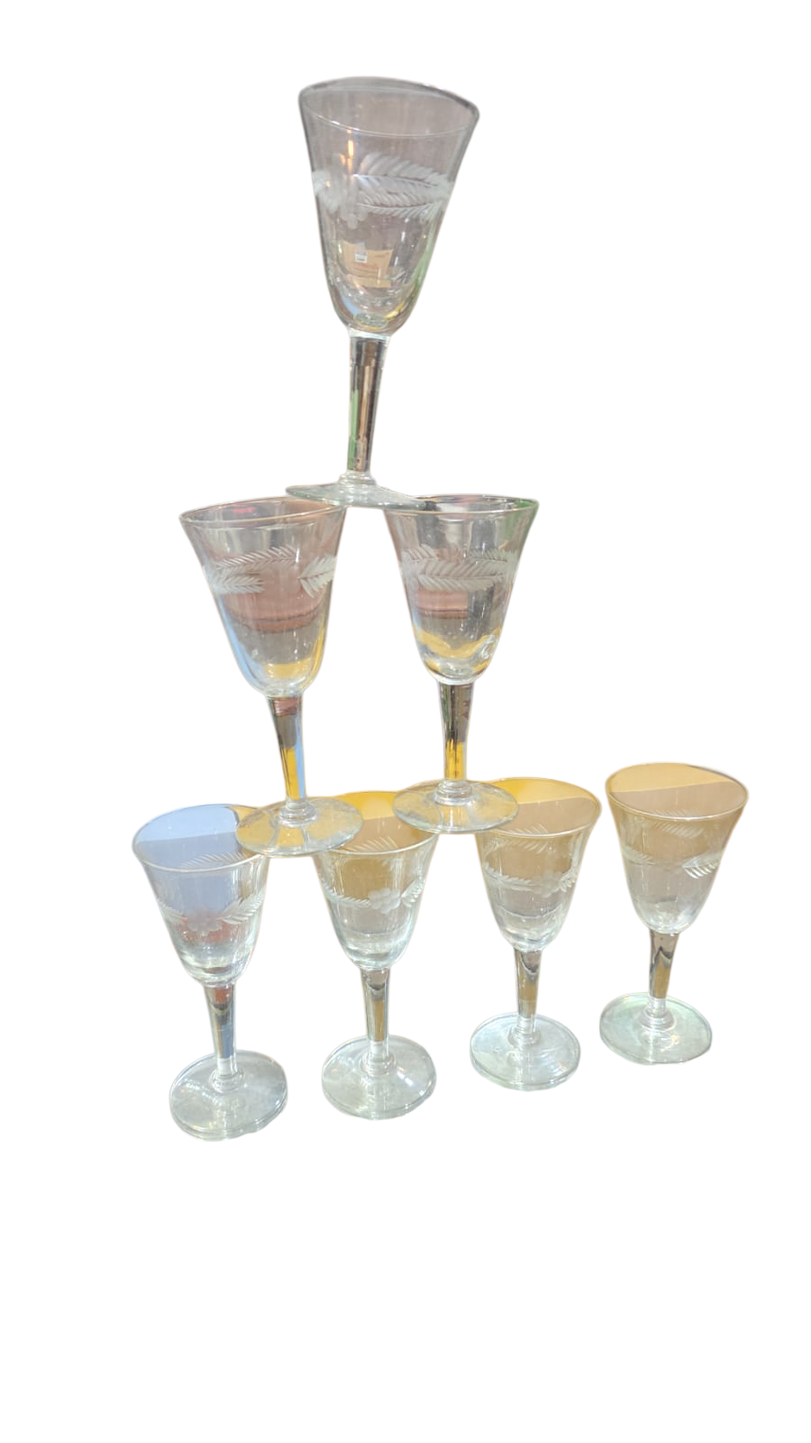 Taças de cristal com lapidações florais (valor unitário)