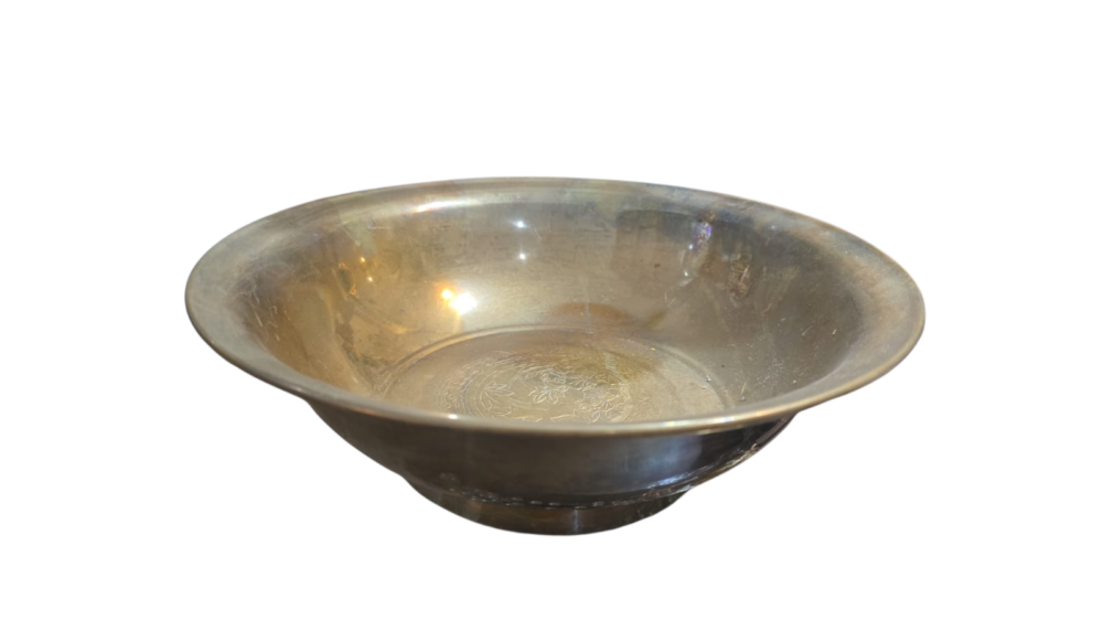 Belo e antigo centro de mesa indiano em dourado metal