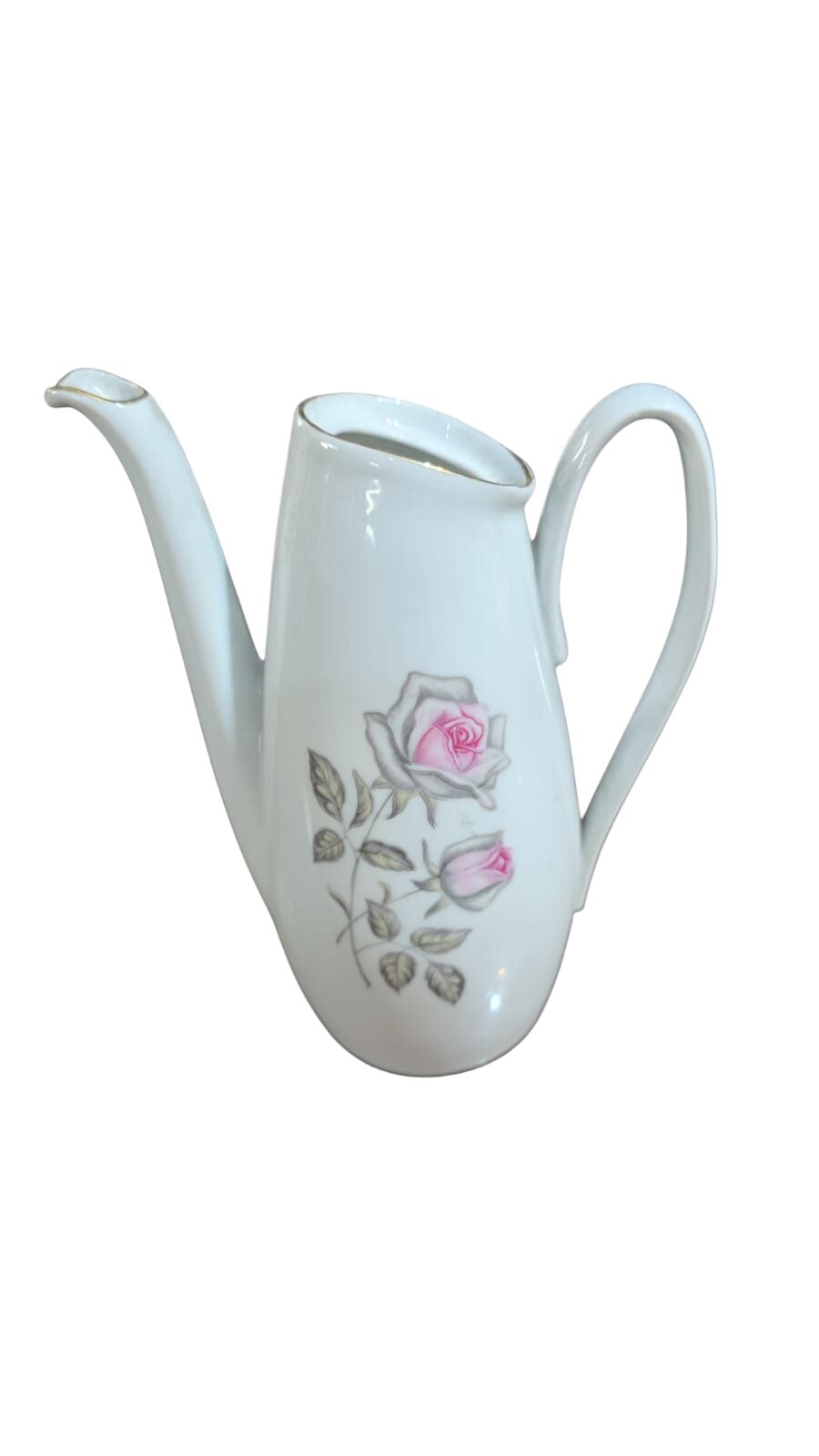 Bule sem tampa porcelana Schmidt, motivos florais