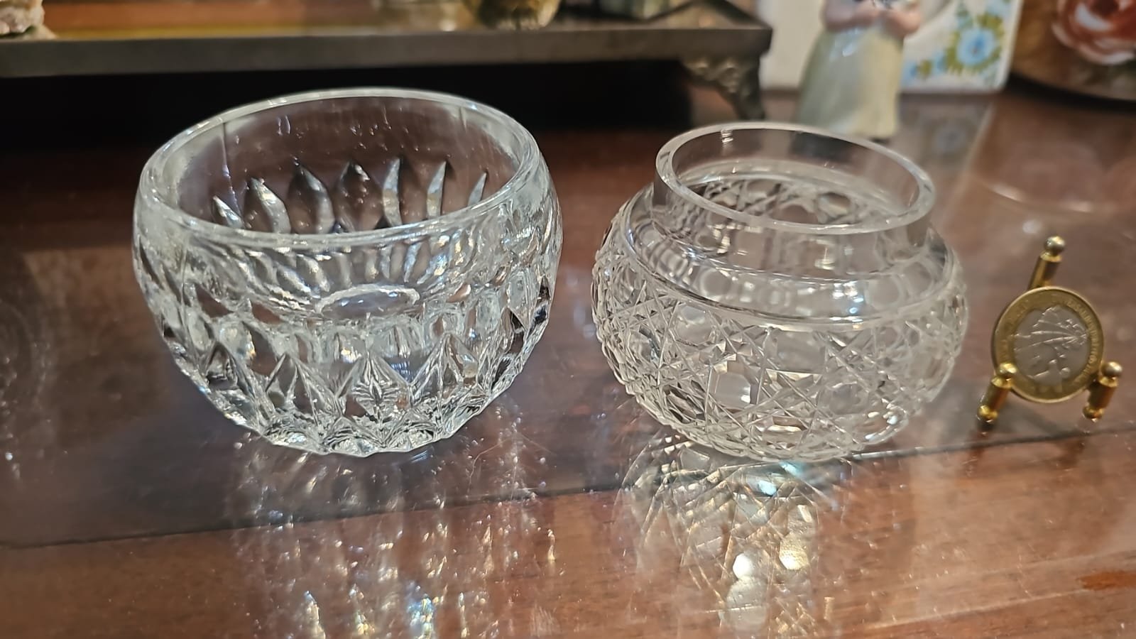 Par de castiçais ou vasinhos de cristal - Imagem 2