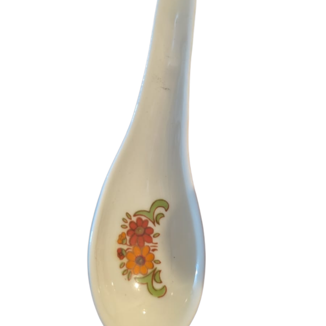 Colher de porcelana com bela arte