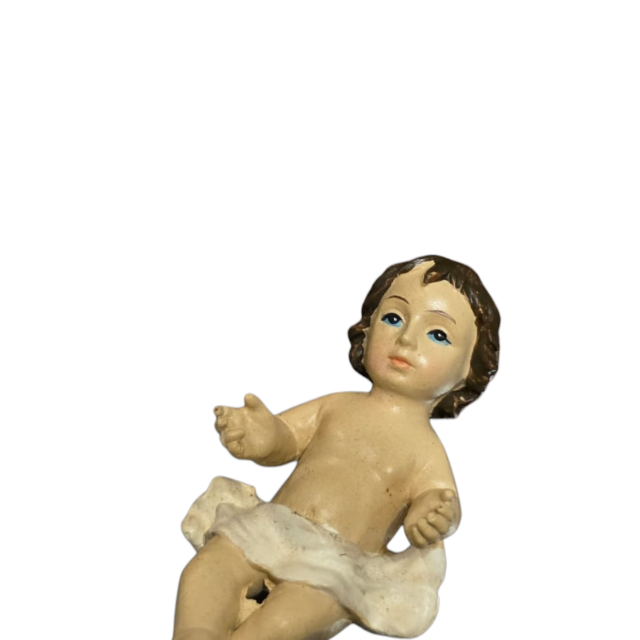 Gracioso menino Jesus em resina
