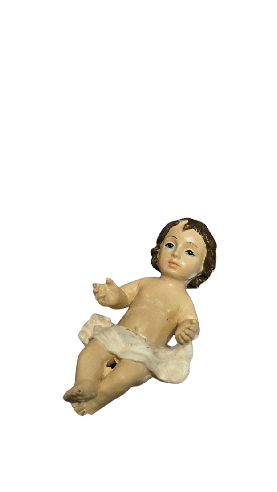 Gracioso menino Jesus em resina
