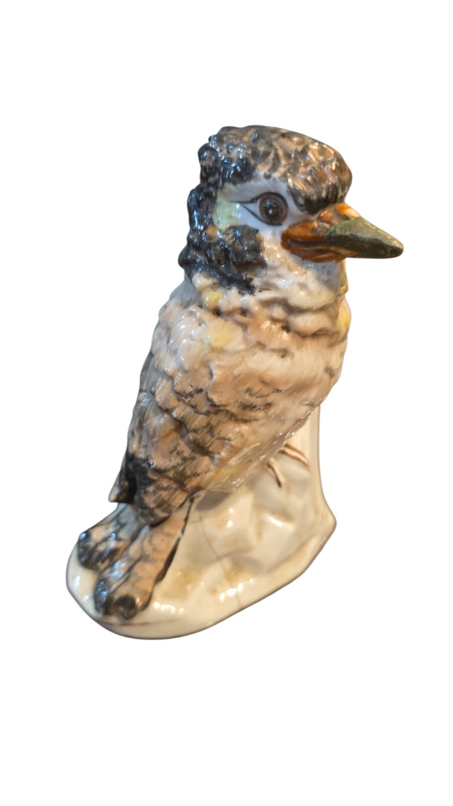 Antiga escultura de pássaro de porcelana pintado a mão