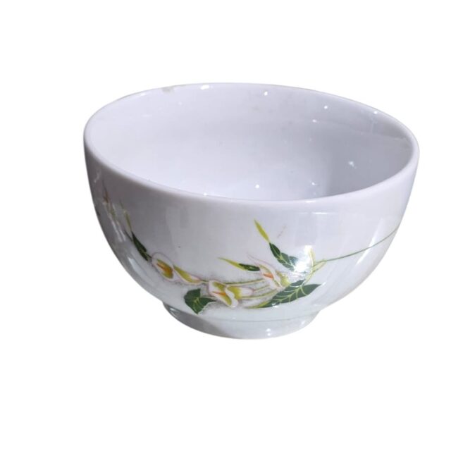 Grande Bowl em porcelana com imagem da Flor copo de leite