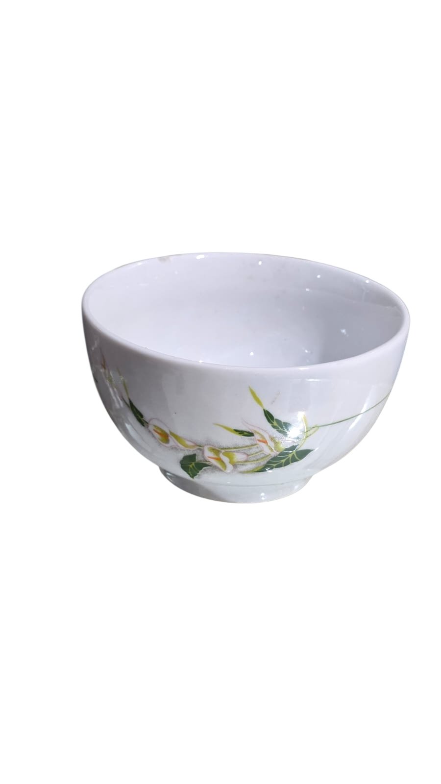 Grande Bowl em porcelana com imagem da Flor copo de leite