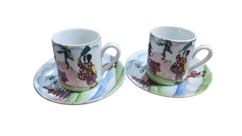 Xícaras de café em porcelana, arte oriental feita a mão. (valor unitário)