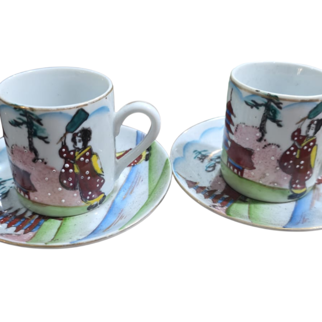 Xícaras de café em porcelana, arte oriental feita a mão. (valor unitário)