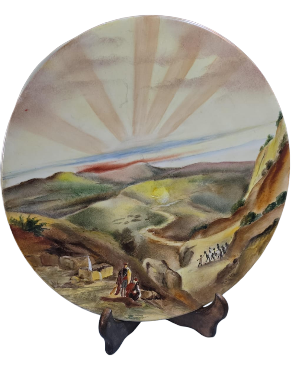 Grande porcelana pintada a mão com belíssima arte