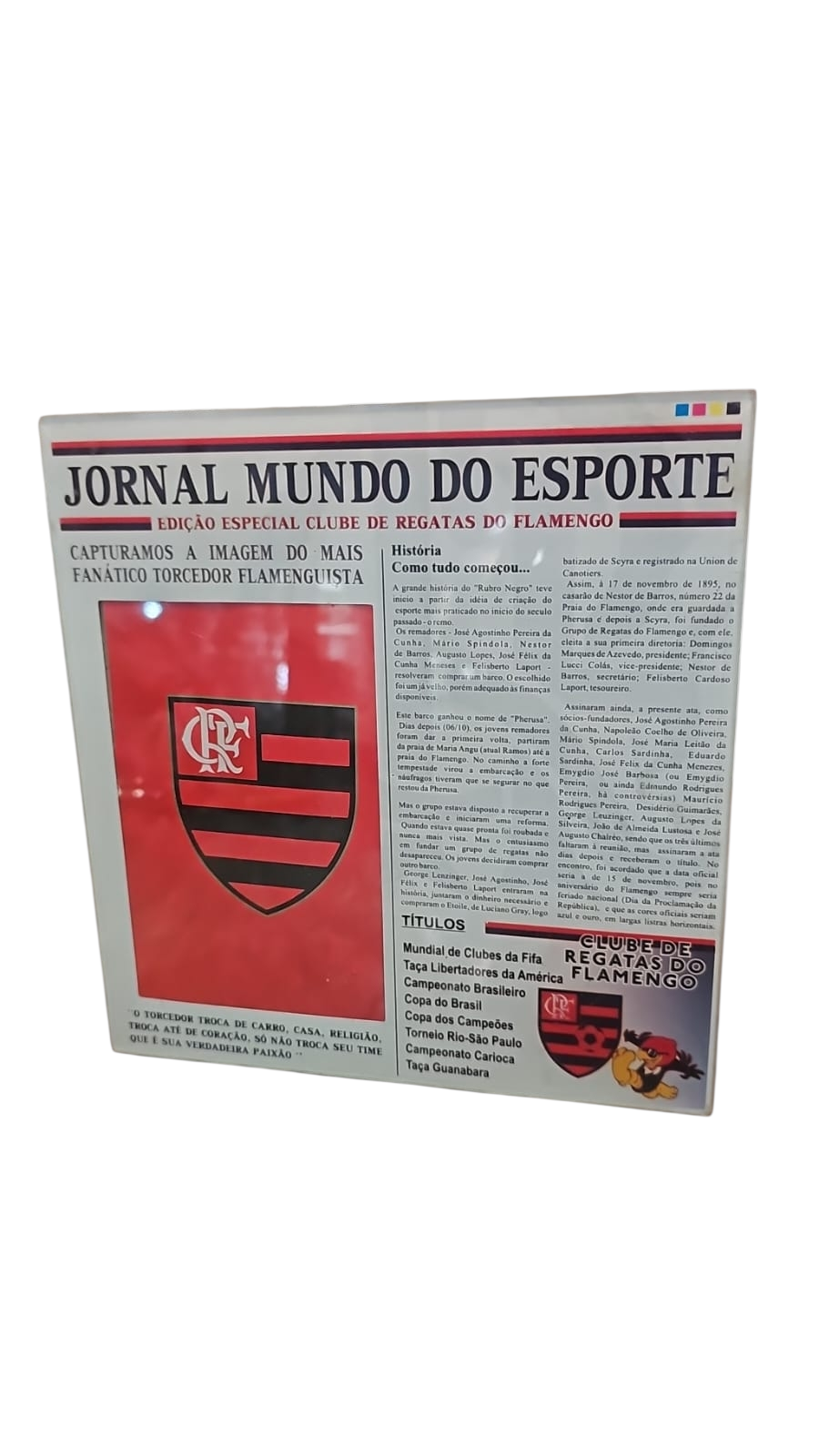 Porta retrato com imagem do Flamengo