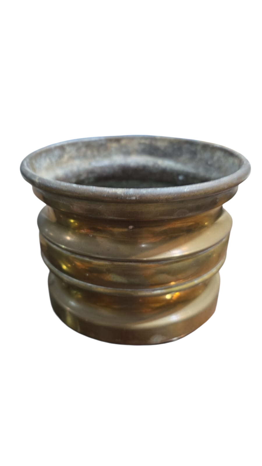 Antigo Cachepot em dourado metal