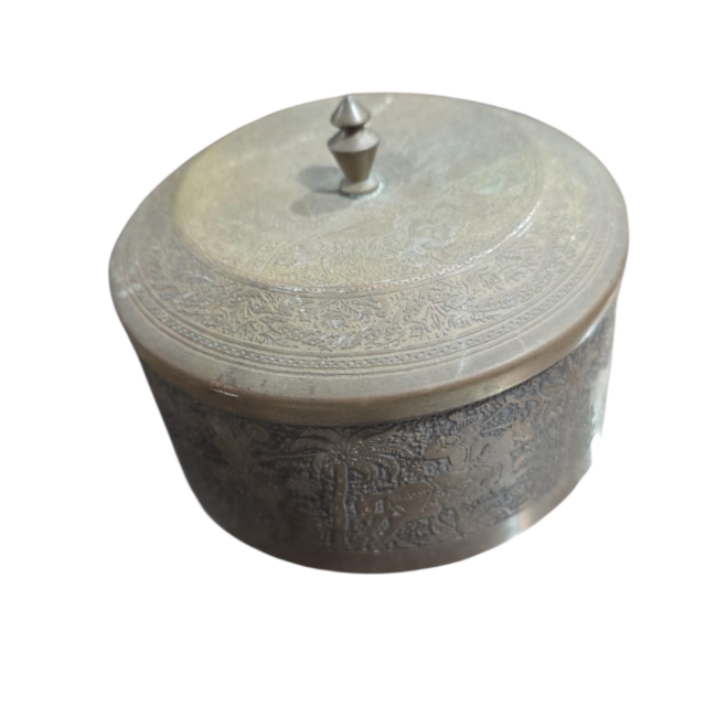 Antigo potiche em dourado metal c