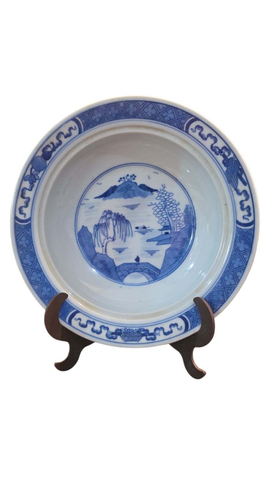 Antigo bowl fundo de porcelana chinesa