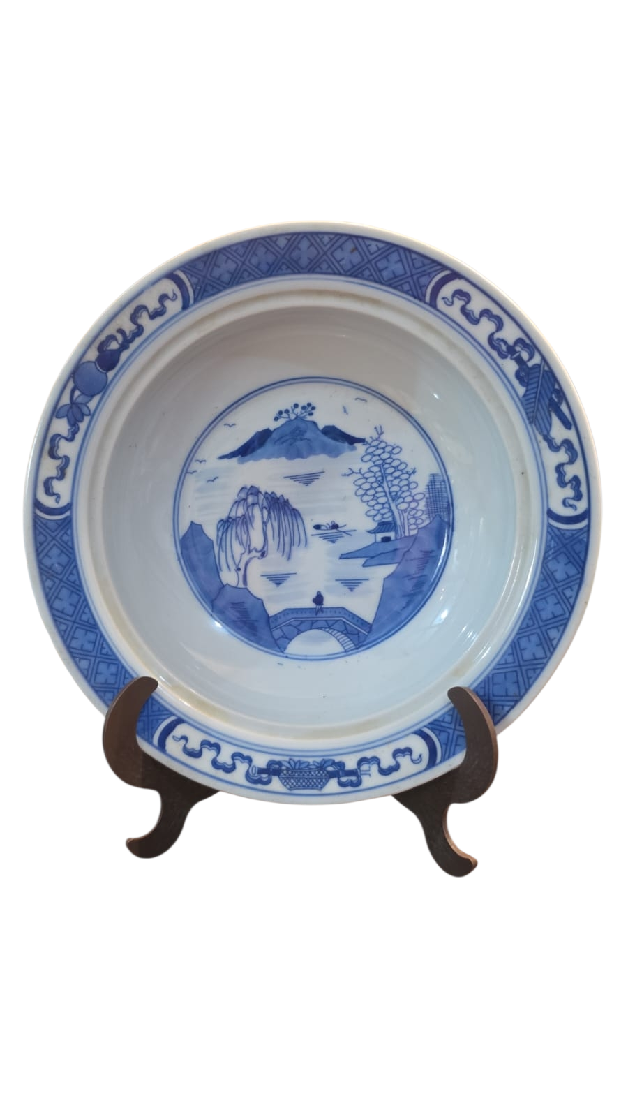 Antigo bowl fundo de porcelana chinesa
