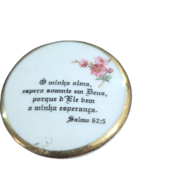 Porcelana com mensagem sacra