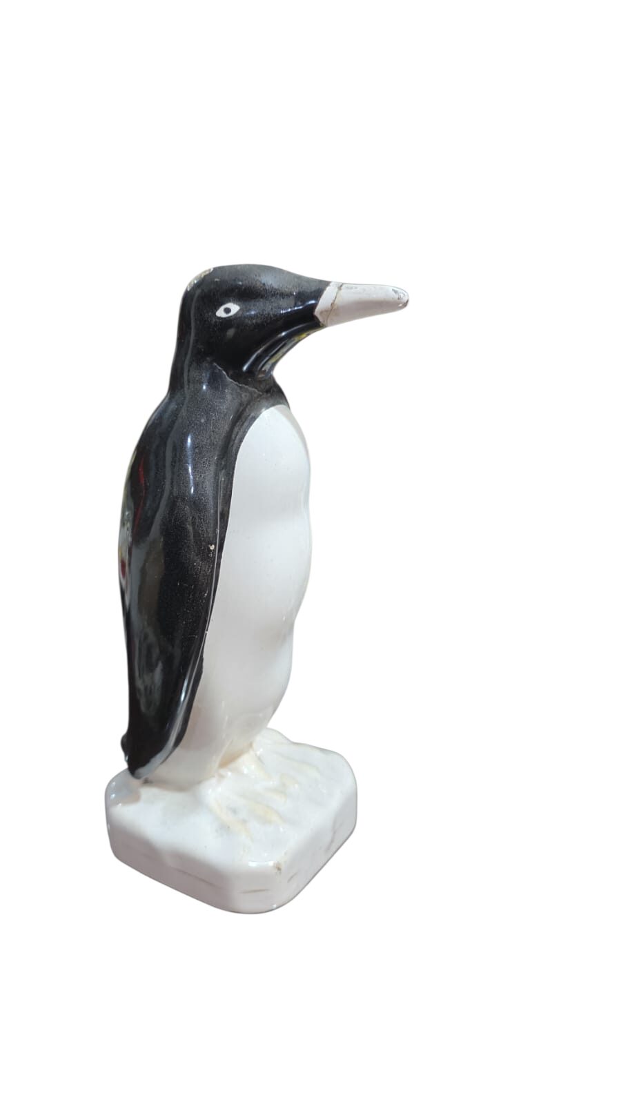 Antigo pinguim de geladeira de porcelana