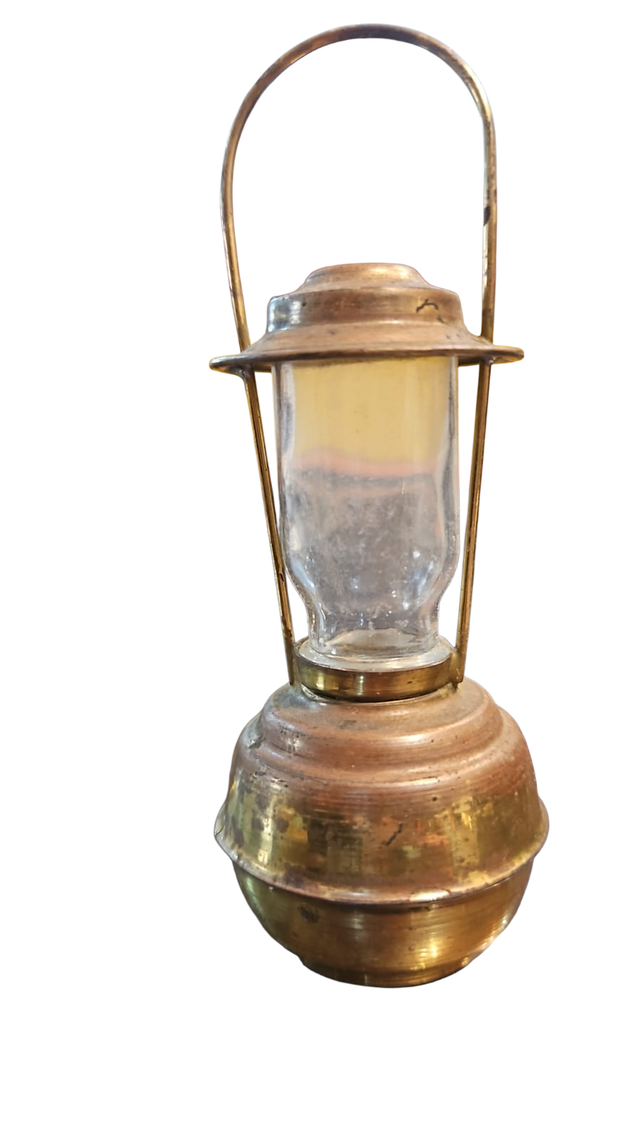 Miniatura de lampião decorativo em metal