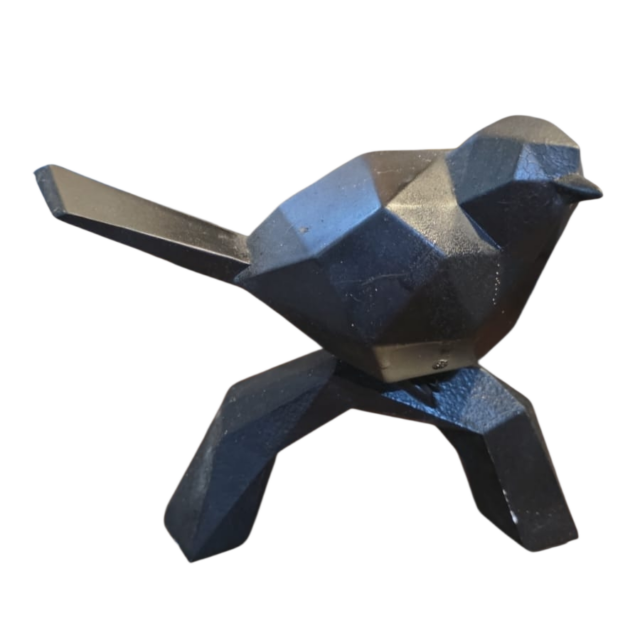 Escultura pássaro de resina