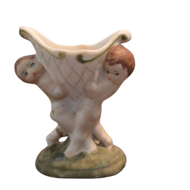 Castiçal de porcelana, pintado a mão