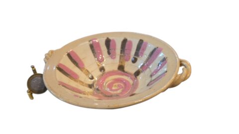 Antigo bowl de louça com alças