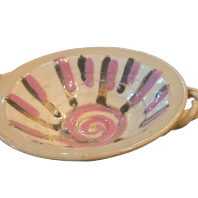 Antigo bowl de louça com alças