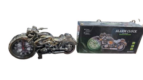 Antigo relógio em formato de moto com caixa original