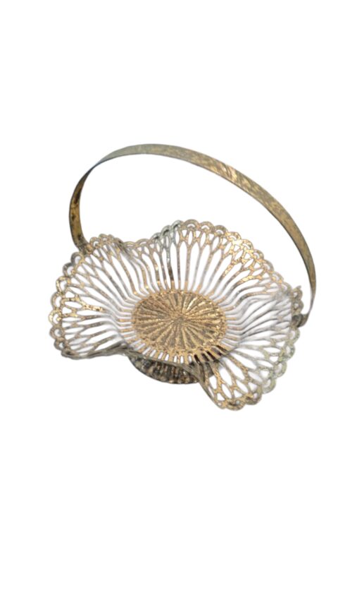 Antiga cesta em dourado metal