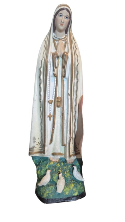 Grande imagem sacra de gesso/estuque