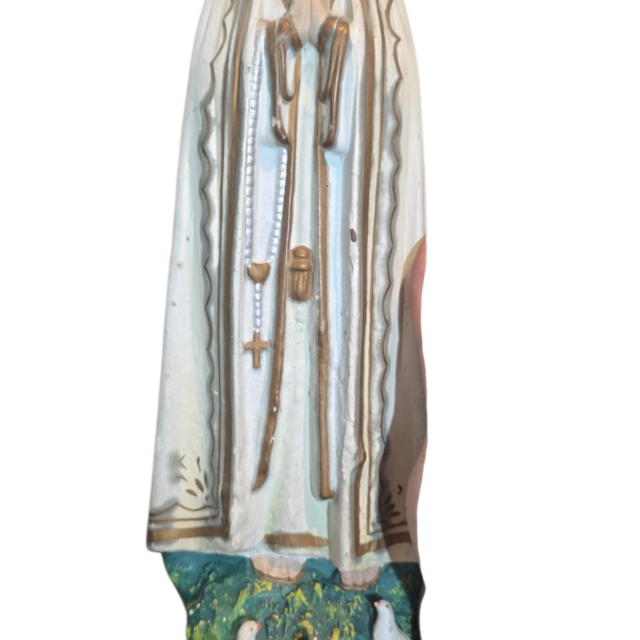 Grande imagem sacra de gesso/estuque