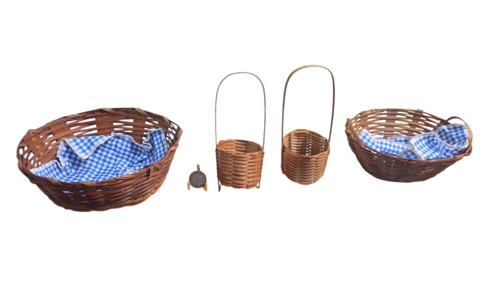 Conjunto com quatro cestas artesanais