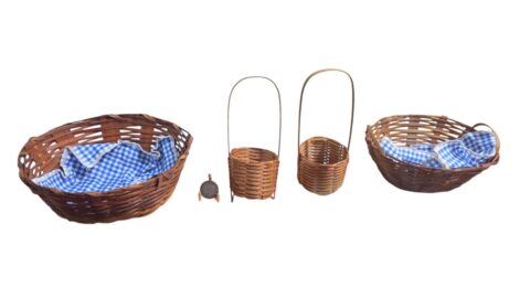 Conjunto com quatro cestas artesanais