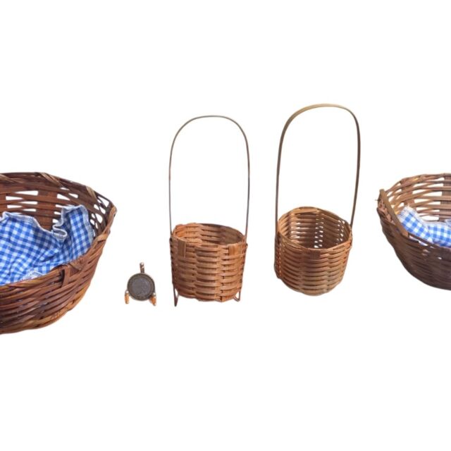 Conjunto com quatro cestas artesanais