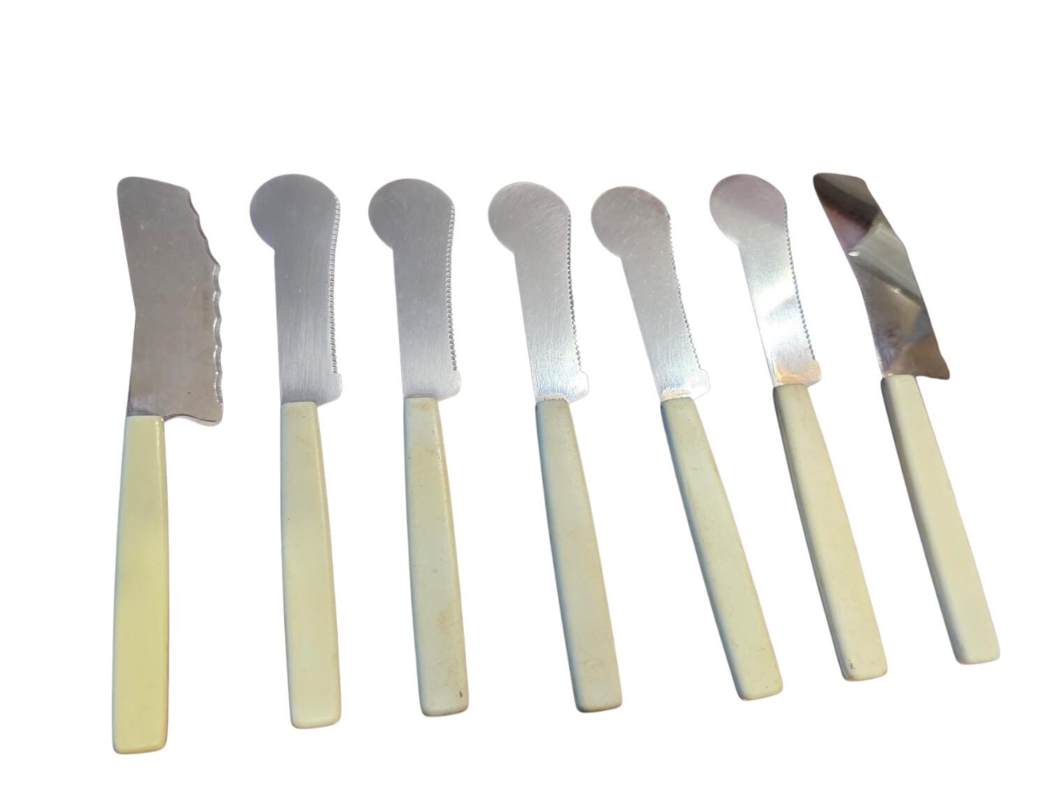 Conjunto de antigas espátulas italianas em aço inoxidável