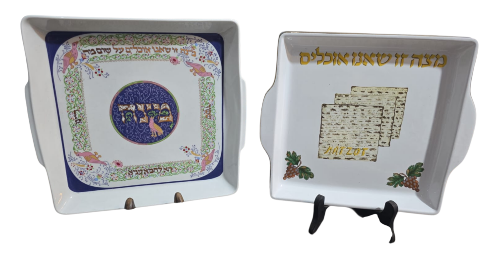 Par de grandes e raras porcelanas Judaicas, belíssima arte
