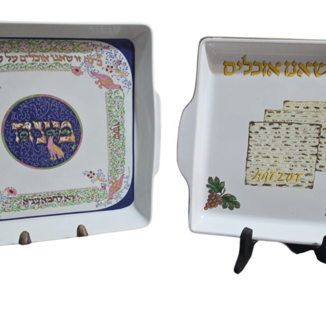 Par de grandes e raras porcelanas Judaicas, belíssima arte