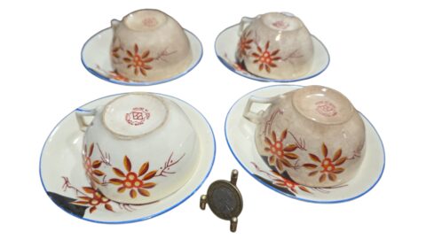 Conjunto de xícaras de chá em porcelana japonesa