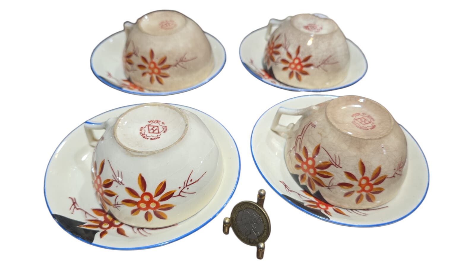 Conjunto de xícaras de chá em porcelana japonesa