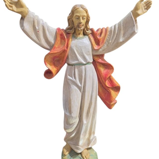 Escultura italiana representando Jesus Cristo , pintada a mão