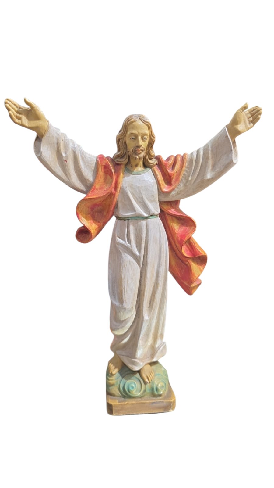 Escultura italiana representando Jesus Cristo , pintada a mão