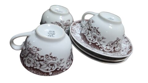 Xícaras de chá com pires porcelana Real, bela arte. (valor unitário)