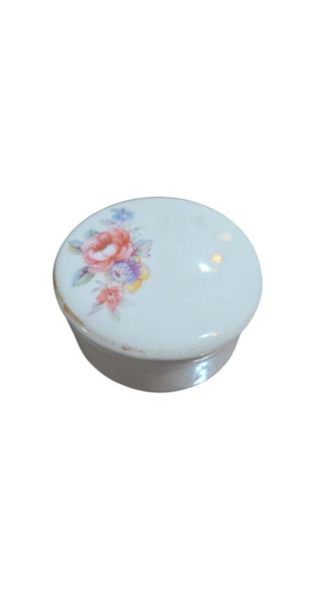 Antigo potiche de porcelana com escritura apagada