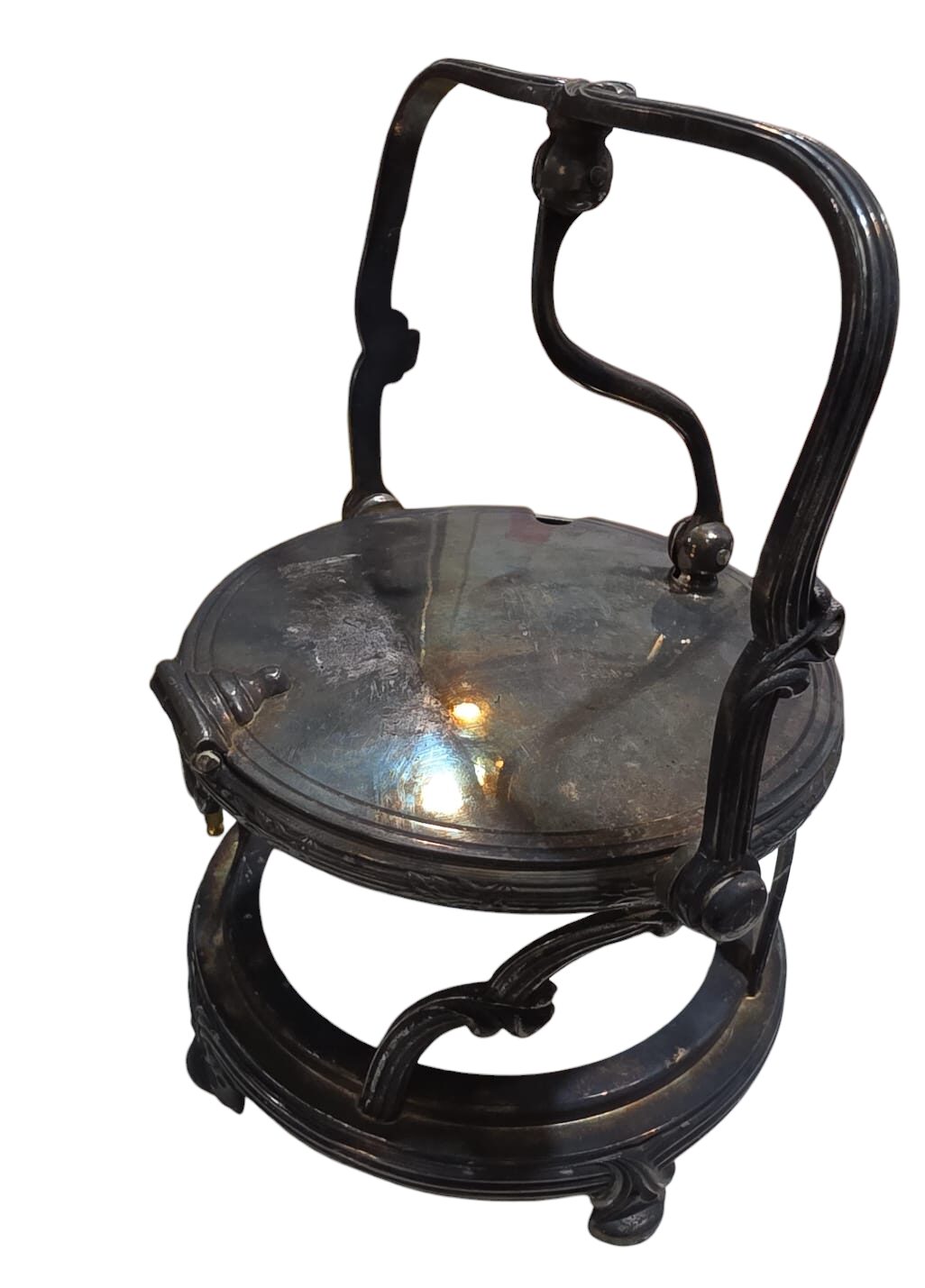 Elegante base pra açucareiro espessurada a prata