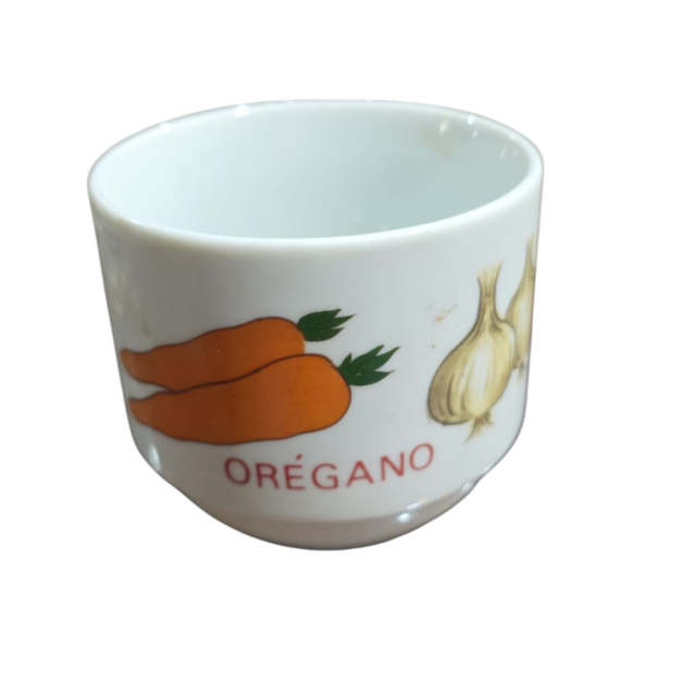 Pote de orégano sem tampa, porcelana Schmidt, bela arte