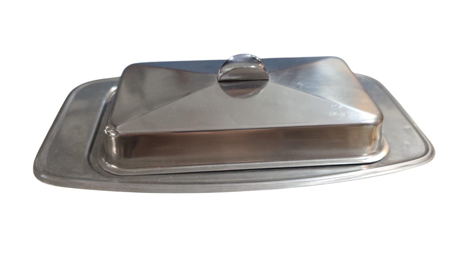 Elegante e antiga manteigueira inox Fracalanza