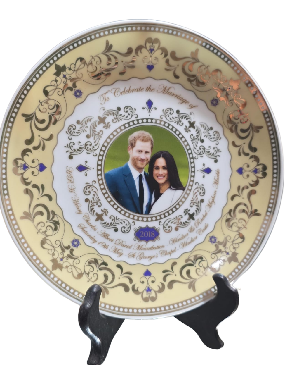 Belíssima porcelana comemorativa de casamento da realeza britânica