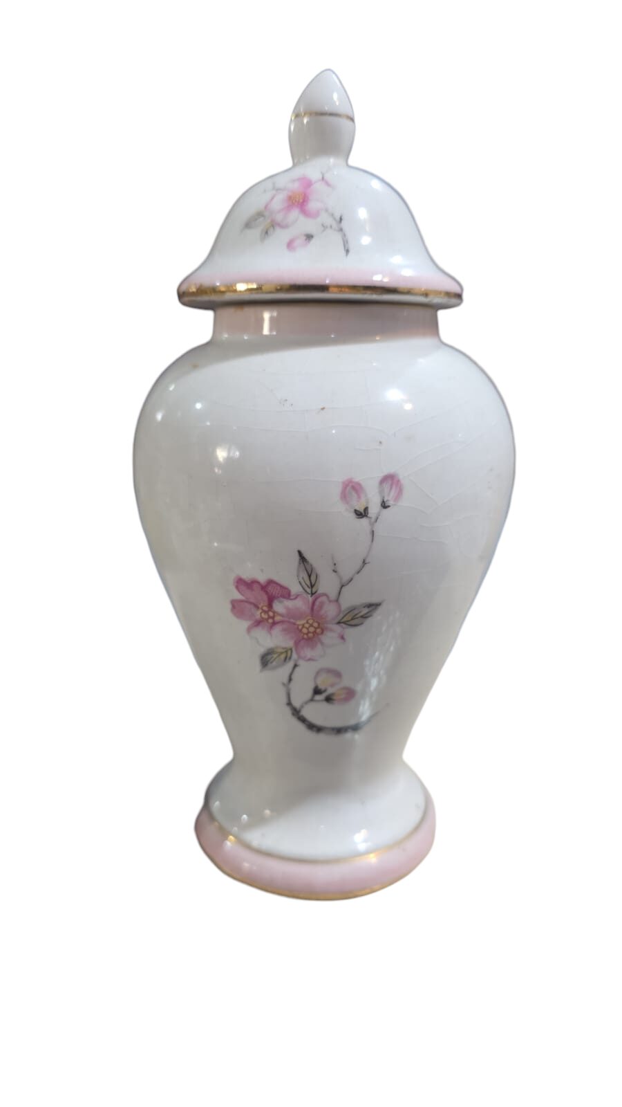 Elegante vaso de porcelana com tampa