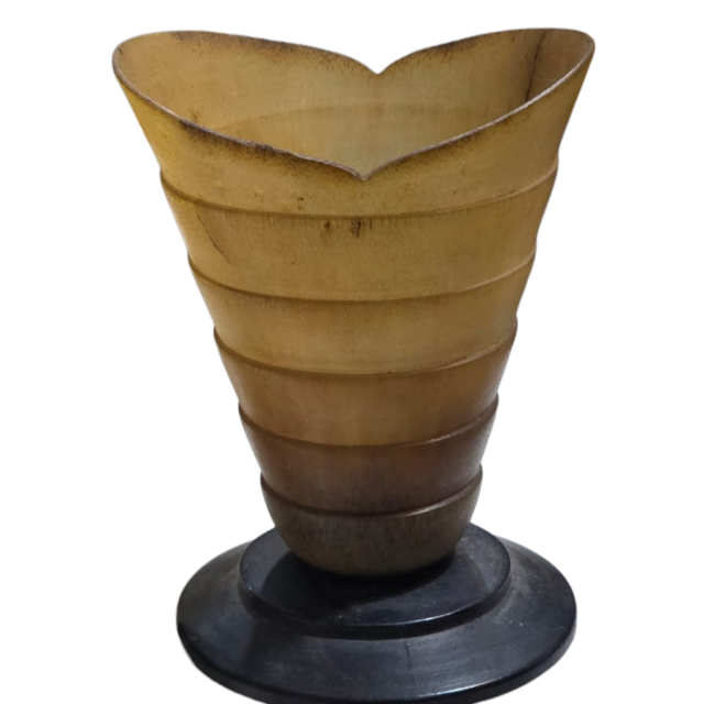 Raro Vaso ou Paliteiro confeccionado com Chifre natural